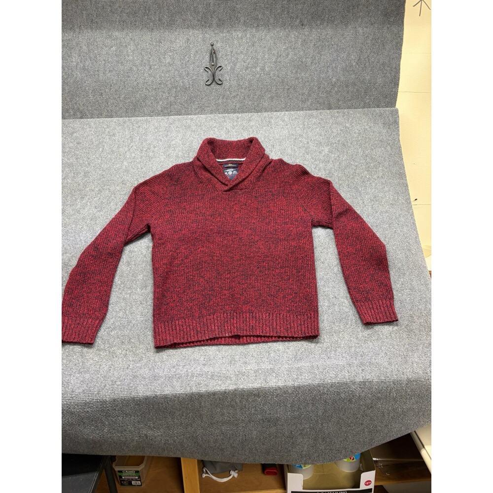 Y2K American Eagle Sweater Men’s Size Large Red Collared Pullover Athletic Fit